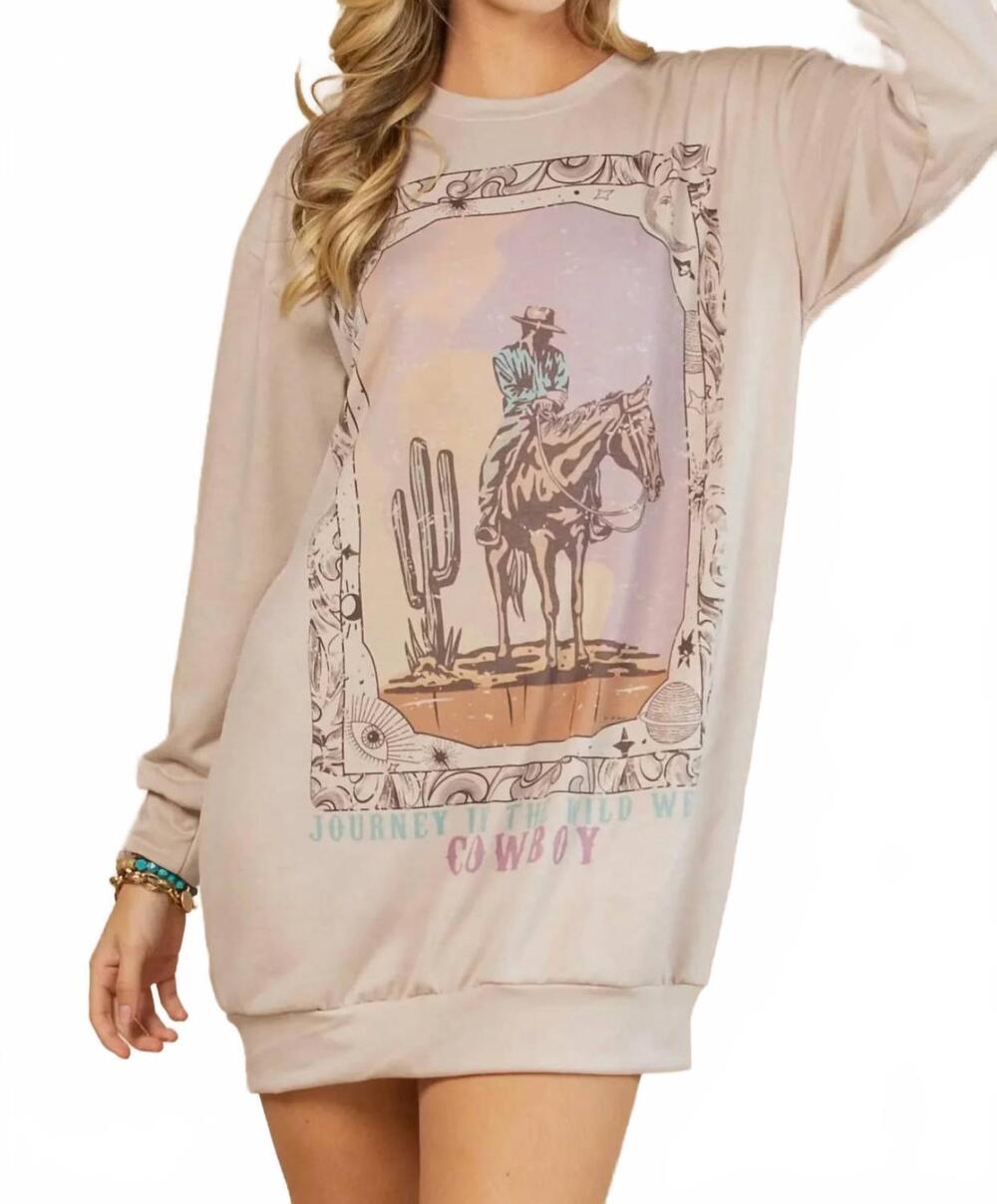 NEW AVERY APPAREL western journey sweatshirt in khaki